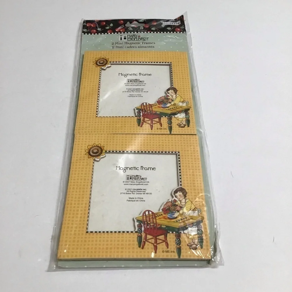 Mary Engelbreit 2 Mini Magnetic Photo Frames 3.5x3.5
